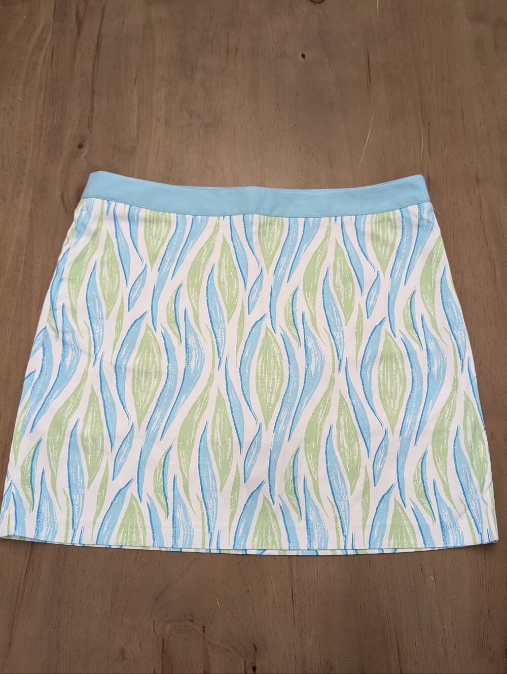 Greg Norman Collection Aqua & Lime Patterned Golf/Pickellball Skort Size 14